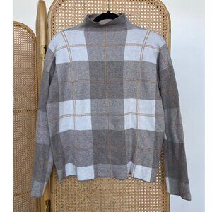 Rachel Zoe Plaid Funnel Neck Sweater